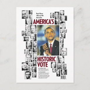 Obama: America's Historic Vote Postcard