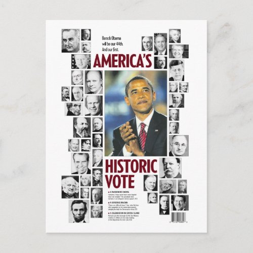 Obama Americas Historic Vote Postcard