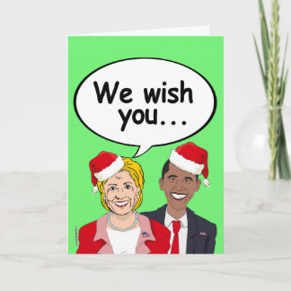 Obama and Hillary wish you Ameri-Christmas Holiday Card