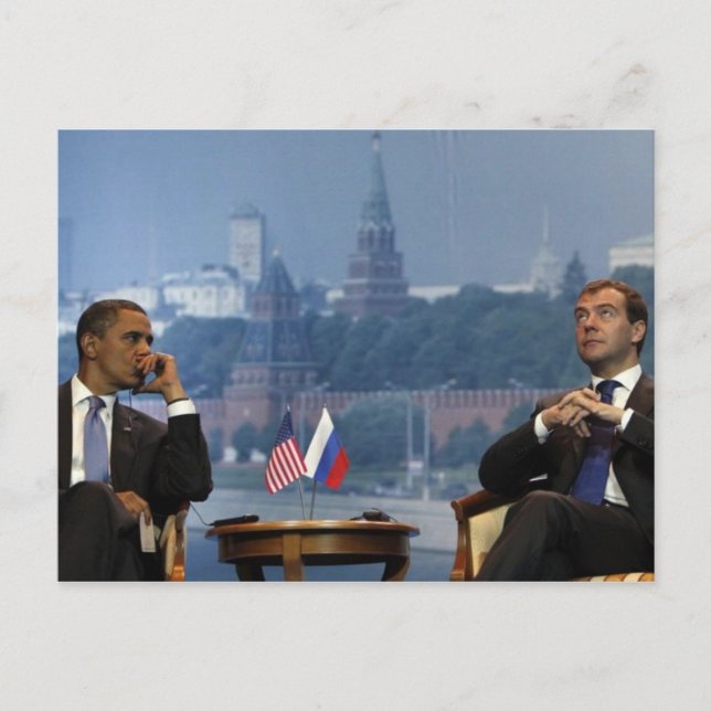 Obama and Medvedev Postcard (Front)