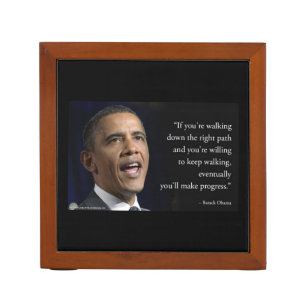 Obama And Motivating Quote Beautiful Desk Organizer