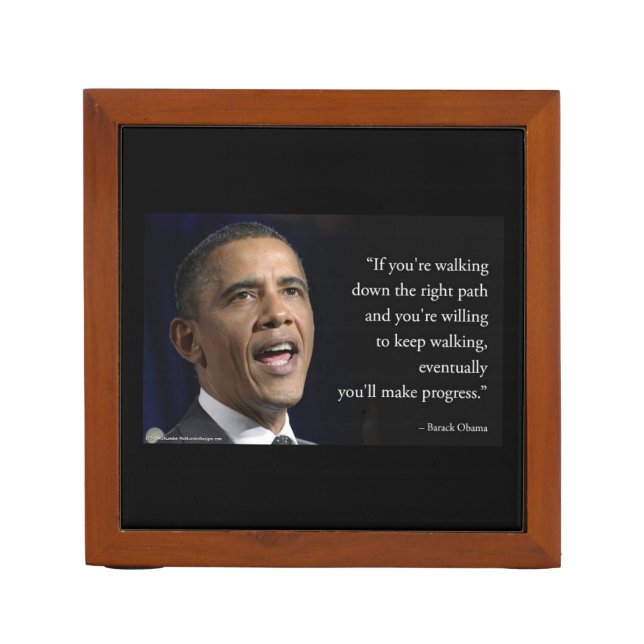 Obama And Motivating Quote Beautiful Desk Organizer (Front)