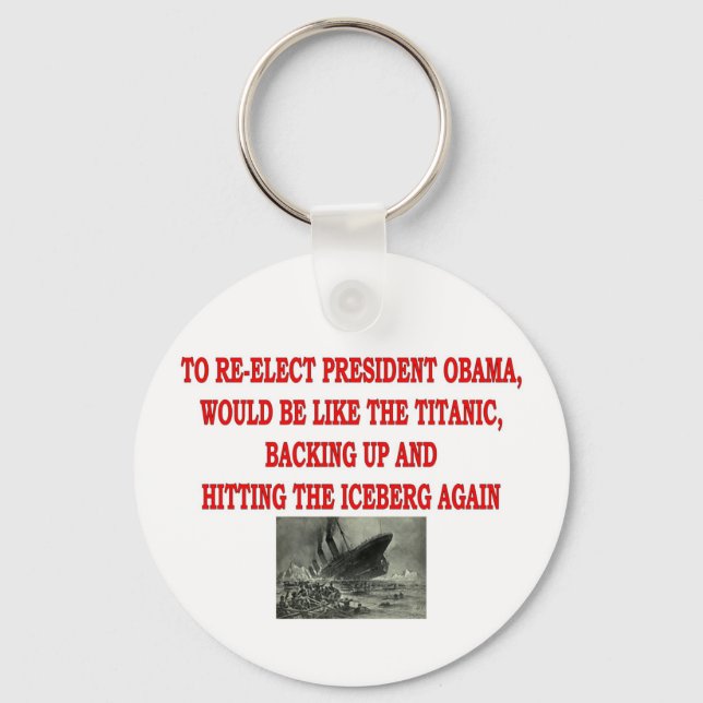 OBAMA AND THE TITANIC KEYCHAIN (Front)