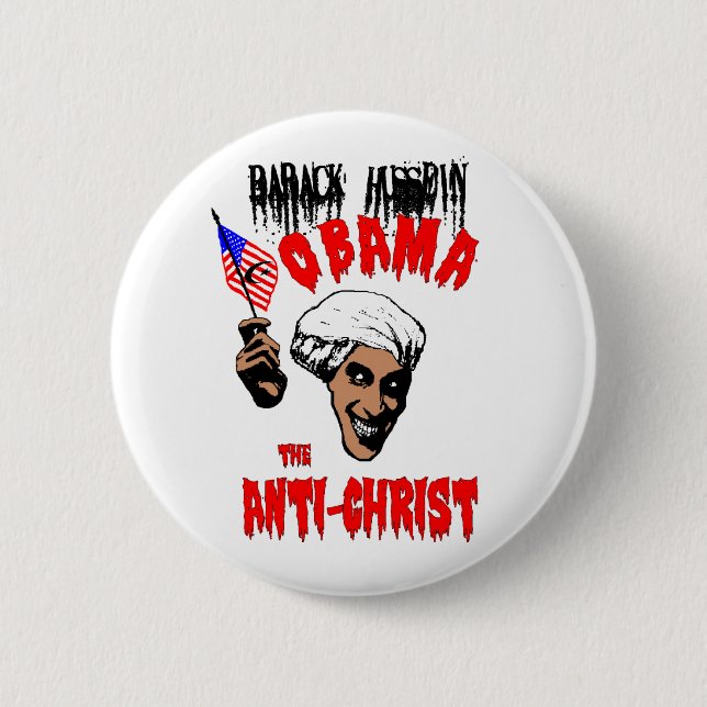 Obama Anti-Christ Button (Front)