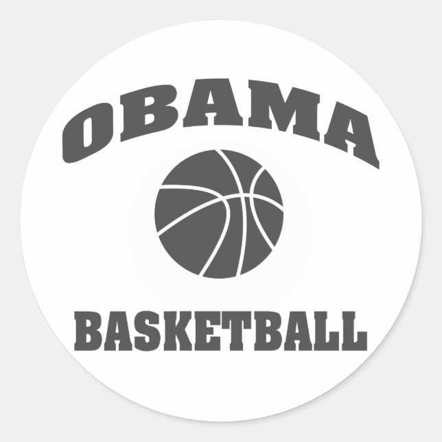 Obama Basketball standard type sticker - grey (Front)
