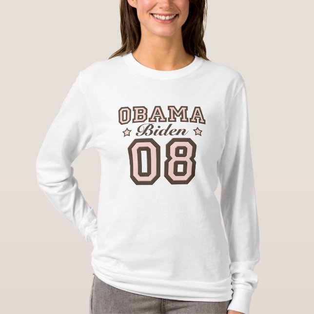 Obama Biden 08 Long Sleeve Tee Shirt (Front)