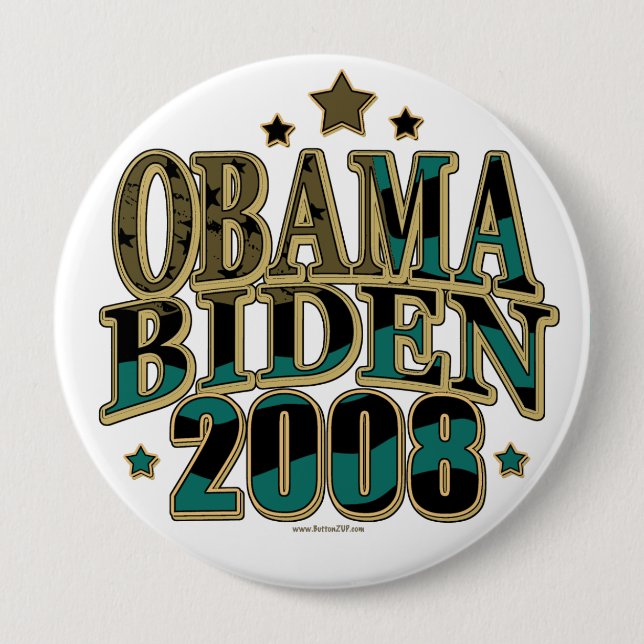 Obama Biden '08 Ticket Pinback Button (Front)