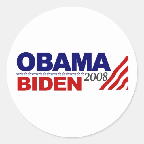 Obama Biden 2008 Classic Round Sticker