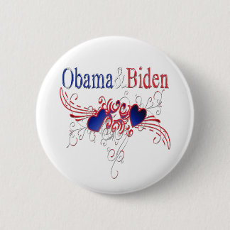 Obama Biden 2008 Patriotic Hearts Button