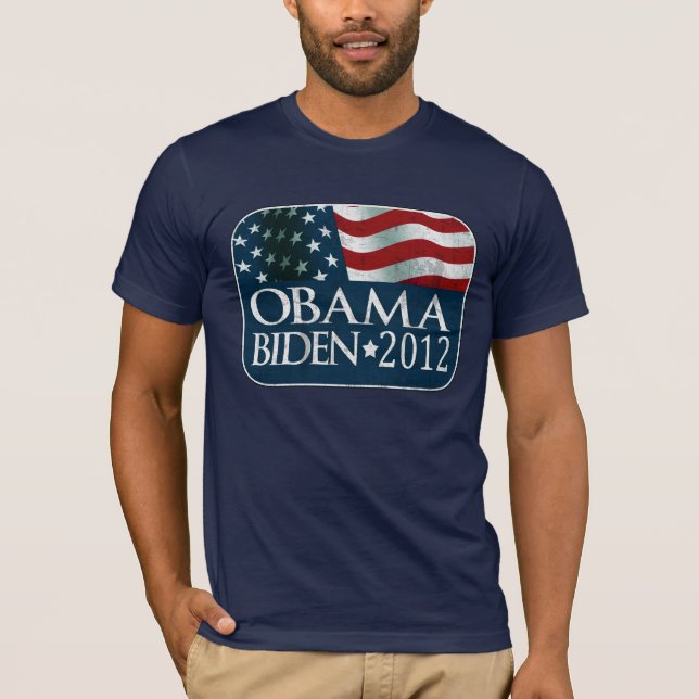 Obama Biden 2012 Election distressed T-Shirt (Front)