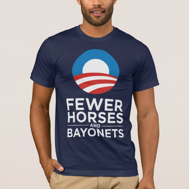 Obama Biden 2012 Fewer Horses and Bayonets T-Shirt (Front)