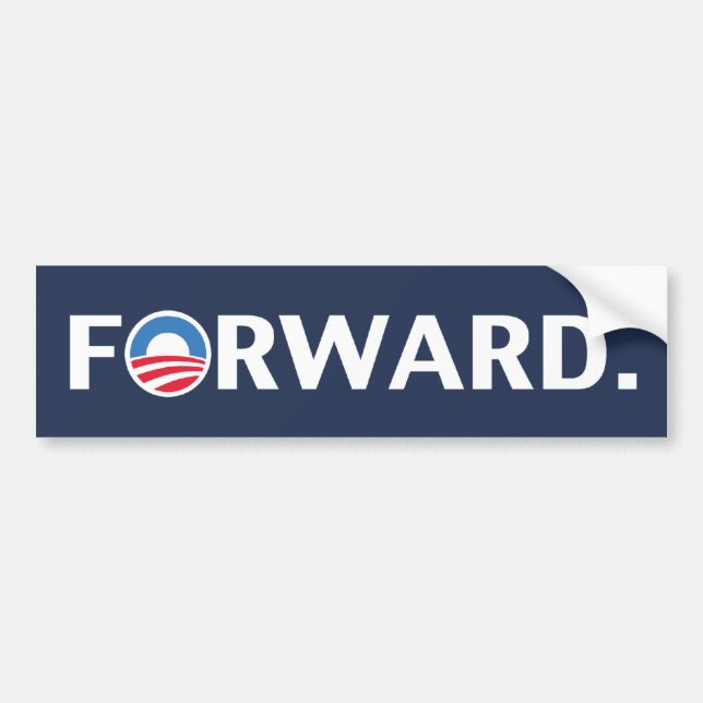 Obama / Biden 2012 Forward Slogan (White on Blue) Bumper Sticker (Front)