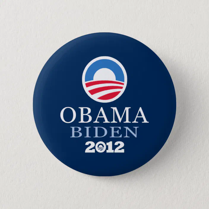 Barack Obama For President 2012 Joe Biden Blue Button Pin Pinback 