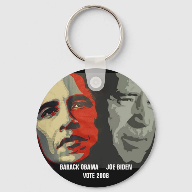 obama biden art copy , BARACK OBAMA     JOE BID... Keychain (Front)