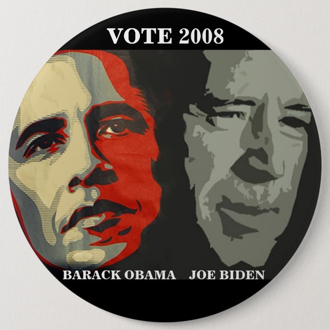 obama biden art copy , BARACK OBAMA    JOE BIDE... Pinback Button (Front)