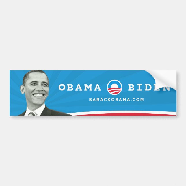 Obama Biden Barack Obama Black & White Picture Bumper Sticker (Front)