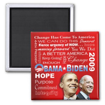 Obama Biden Collage Magnet (red) by thebarackspot at Zazzle