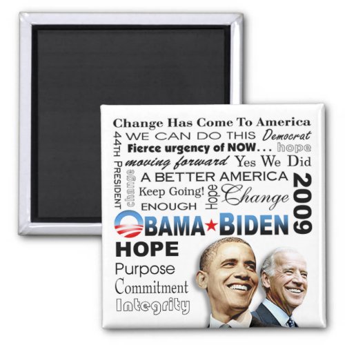 Obama Biden Collage Magnet white