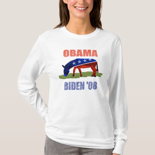 Obama Biden Donkey Democrat Logo Womens Hoodie T_Shirt