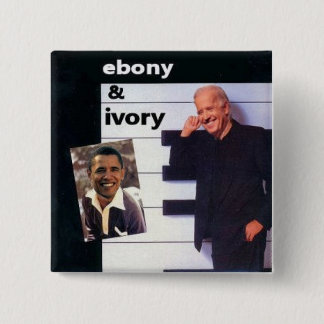 Obama / Biden Ebony Ivory Square Button