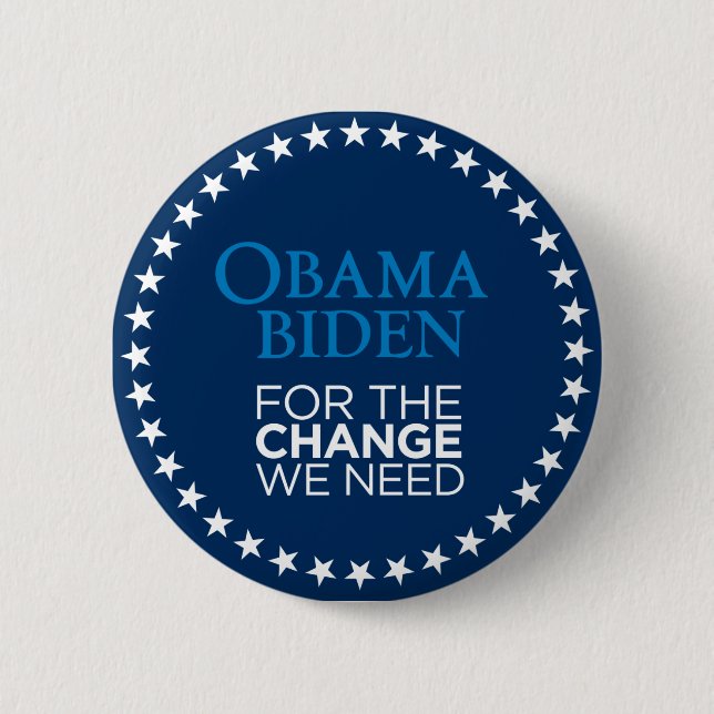 Obama Biden for the Change We Need Button (Front)