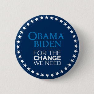 Obama Biden for the Change We Need Button