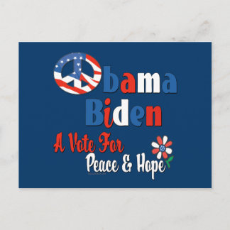 Obama Biden Peace and Hope 2008 copy Postcard