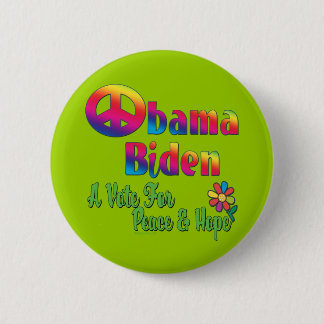 Obama Biden Peace and Hope 2008 Pinback Button