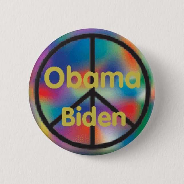 Obama Biden Peace Button (Front)