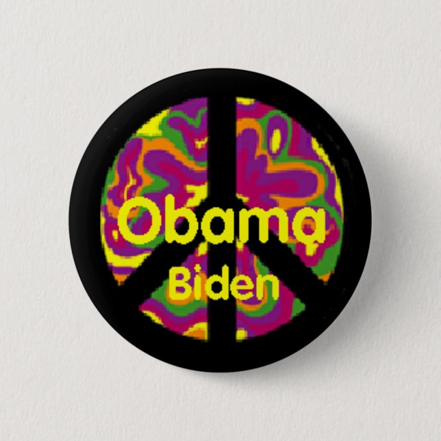 Obama Biden Peace Button (Front)