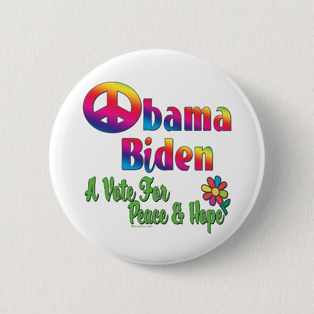 Obama Biden Peace  Hope 2008 copy Pinback Button (Front)