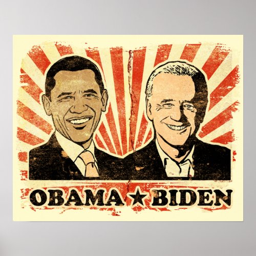 Obama Biden Portraits Print