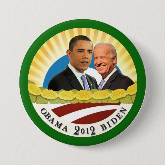 Obama & Biden Sunshine Pinback Button (Front)