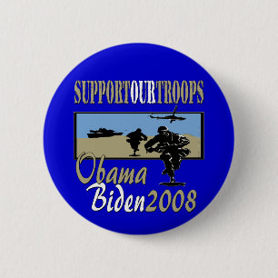Obama Biden Support Our Troops Button