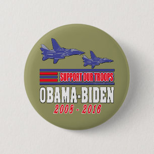 Obama Biden Support Our Troops Pinback Button