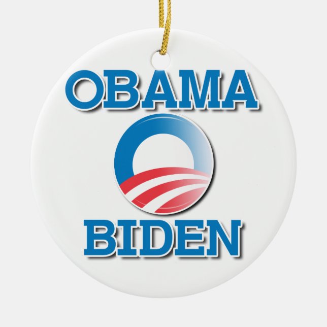 OBAMA BIDEN TWO NAMES -.png Ceramic Ornament (Front)