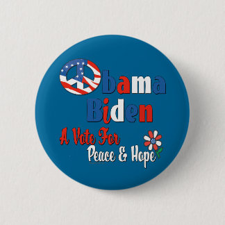 Obama Biden Vote for Peace and Love Pinback Button