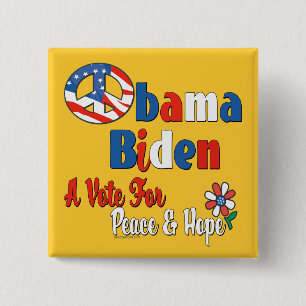 Obama Biden Vote for Peace and Love Pinback Button