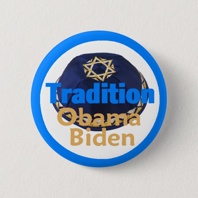 Obama Biden YARMULKE Button (Front)
