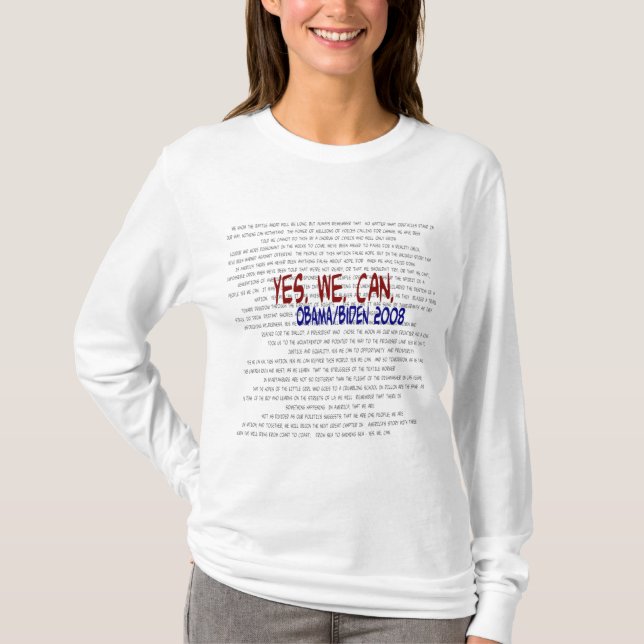 Obama/Biden - Yes We Can Speech T-Shirt (Front)