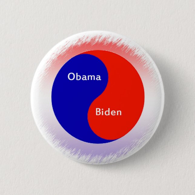 Obama ~ Biden Yin Yang Pinback Button (Front)