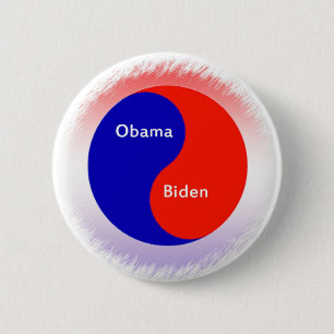 Obama ~ Biden Yin Yang Pinback Button