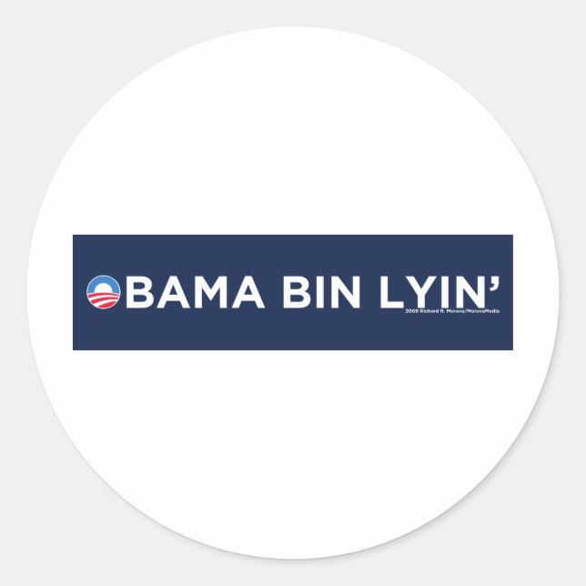 Obama bin Lyin' Classic Round Sticker (Front)