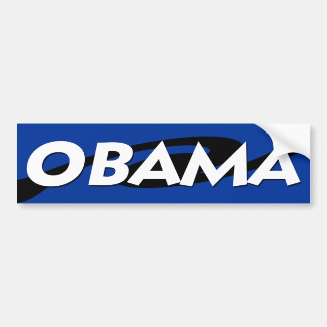 Obama Black on Blue Swirl Design Bumper Sticker (Front)