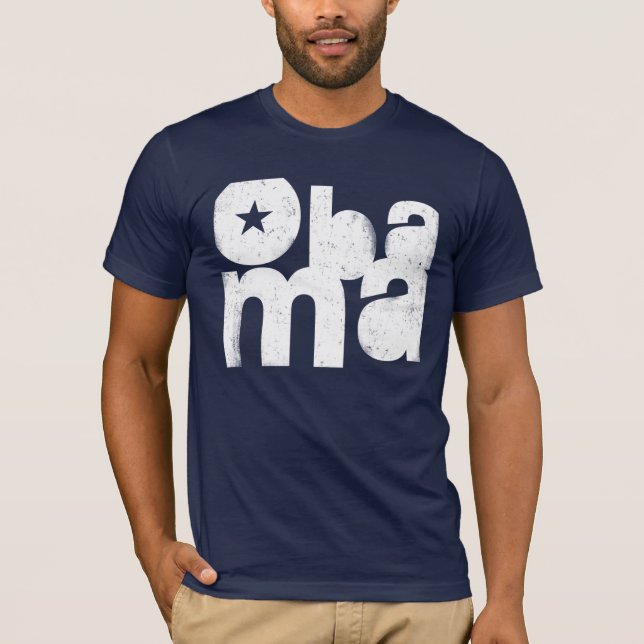Obama Bold Square (Navy) T-Shirt (Front)