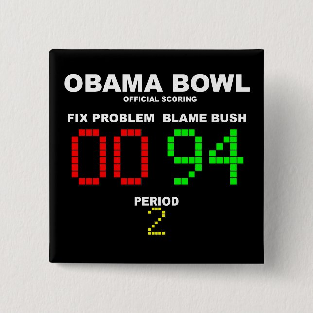 Obama Bowl - Official Scoring Pinback Button (Front)