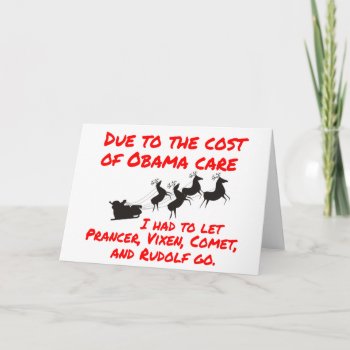 Obama Care Affects Santa Holiday Card by AardvarkApparel at Zazzle