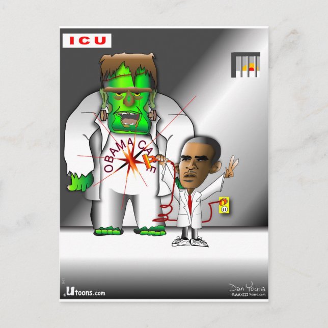 Obama Care in ICU Postcard (Front)