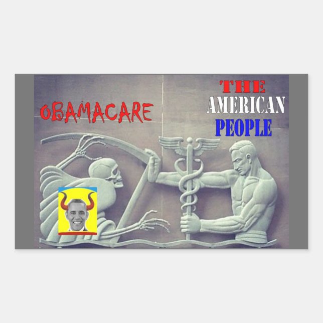 OBAMA CARE vs THE AMERICAN PEOPLE Rectangular Sticker (Front)