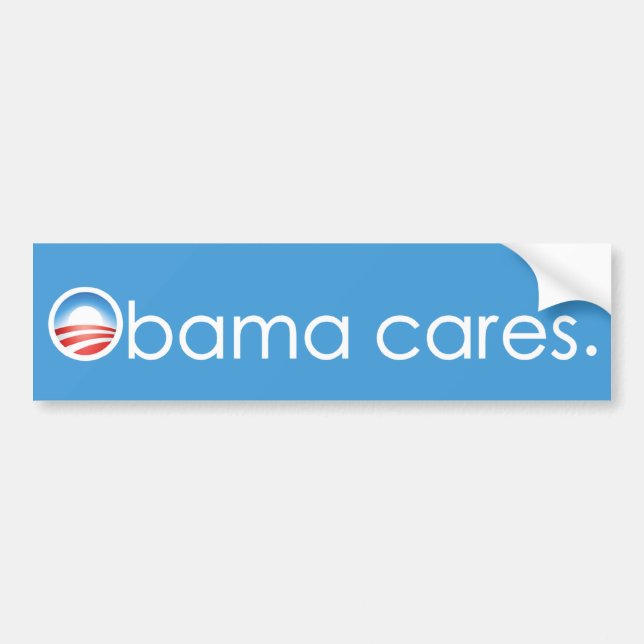 Obama cares, period. Bumper Sticker (Front)